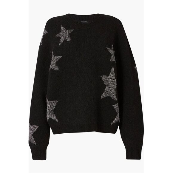 AllSaints Metallic Star Alpaca & Wool Blend Sweater Medium - Picture 4 of 11